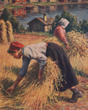 Vintage and Antique harvest, gleaning, crop gathering prints